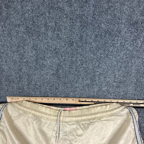 Nike Satin Shorts Mens Size XL Cream Red Swoosh Retro Lightweight Lined 90s - Picture 6 of 11